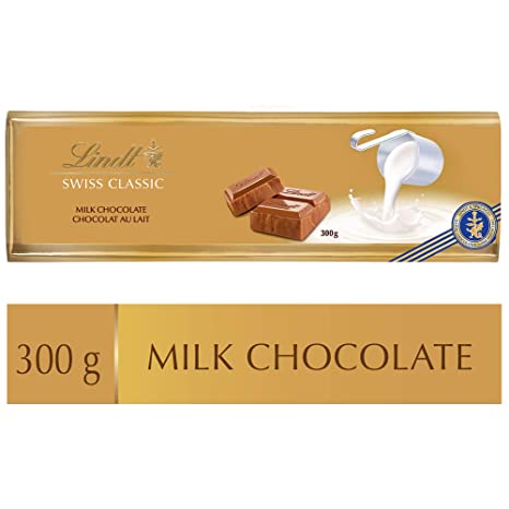Lindt Swiss Classic Milk Chocolate, Gold Bar, 300g
