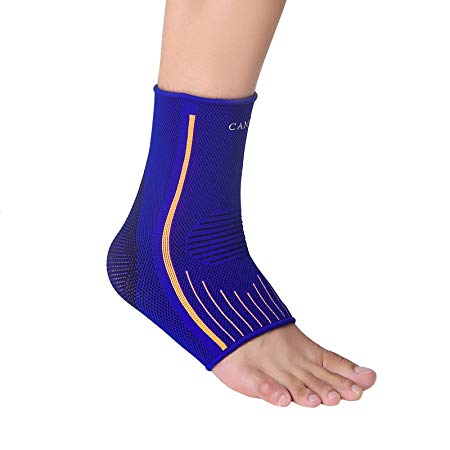 Camel Breathable Ankle Braces Support Sleeve for Basketball Running Volleyball Sport Injury, Swelling and Tendon Sprains Recovery（Blue/M）