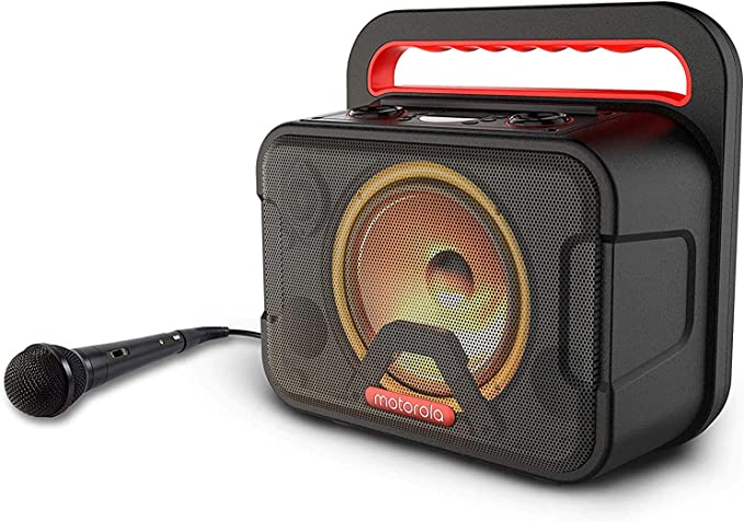 Motorola Sonic Maxx 810 Portable 40W Bluetooth Speaker, Powerful Wireless Karaoke Party Speaker IPX4 Waterproof - LED Lighting System - Karaoke Microphone