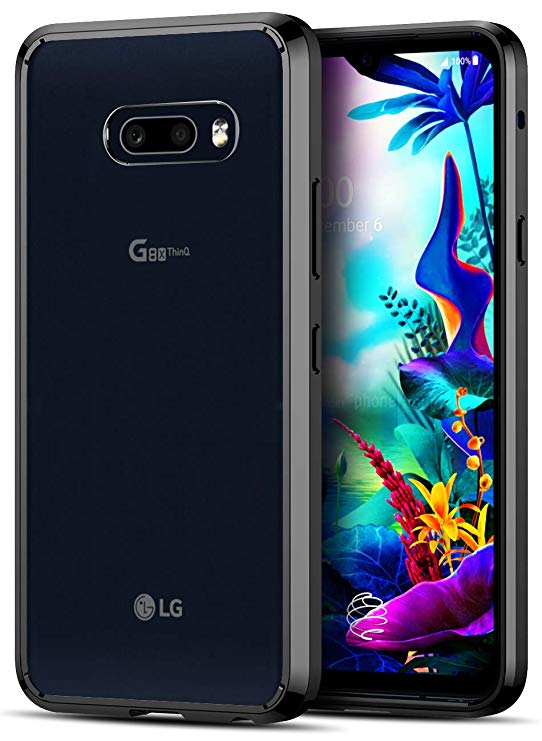 LG G8X ThinQ Case, LG V50s ThinQ Case, CASEVASN [Shock-Absorption] Air Hybrid Defender Shockproof Anti-Drop Crystal TPU Bumper   [Clear] Hard Back Protective Case for LG G8X ThinQ/LG V50s ThinQ -Black