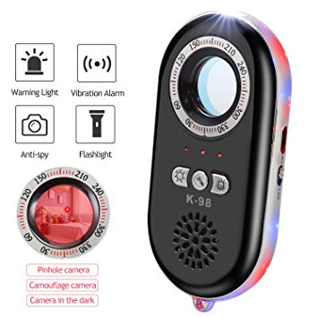 Dooreemee K98 Anti Spy Hidden Camera Detector RF Bug Detector Wireless Signal Scanner Finder with Sound and Light Alarms for Travel Home Woman Girls Children
