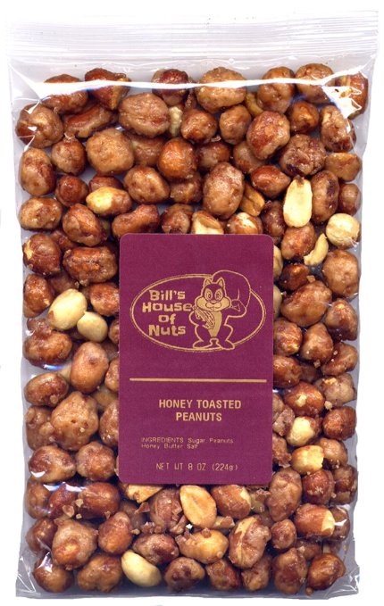 Honey Toasted Peanuts - Everyone's Favorite Nut Made Even Better with a Unique, Crunchy, and Delicately Sweet Honey Coating (8 oz)