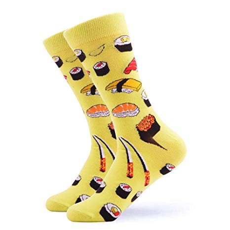 WeciBor Men's Funny Casual Combed Cotton Novelty Crazy Fancy Socks Packs