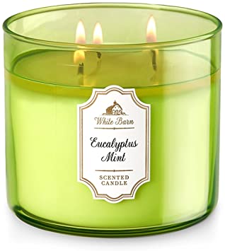 Bath & Body Works White Barn Eucalyptus Mint Scented 3 Wick Candle 14.5 oz./411 g