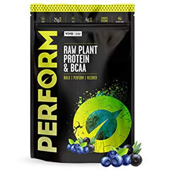 Vivo Life Perform - Raw Vegan Acai & Blueberry Protein Powder | Pea & Hemp Protein Blend with BCAA | Gluten & Soy Free Protein Shake (988 Gram) | 26 Servings