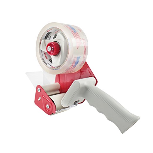Tape Gun Standard Handheld Dispenser with a 55 Yard Packing Roll Included for Box Sealing and Packaging