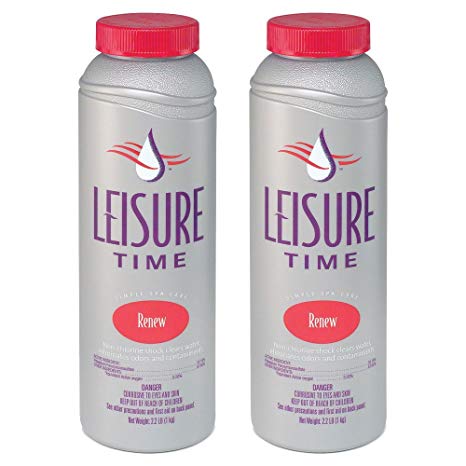 LEISURE TIME RENU2-02 Renew Non-Chlorine Shock for Spas and Hot Tubs (2 Pack), 2.2 lb