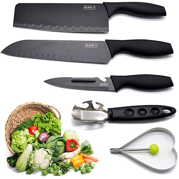 5 Pieces kitchen set, Pro Kitchen Knife Set, Perfect for self-use and gift or even a house warming gift.