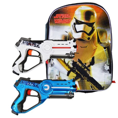 Star Wars Stormtrooper Backpack - Plus 2 Laser Tag Blasters Bundle Set