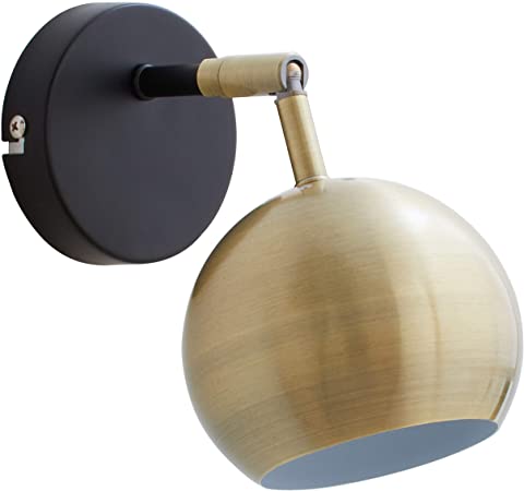 Rivet Modern Wall Sconce Light, 6.75"H, Brass and Black