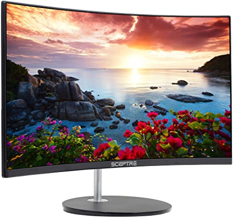 Sceptre 24" Curved 75Hz Professional LED Monitor 1080p HDMI VGA Build-in Speakers, Machine Black