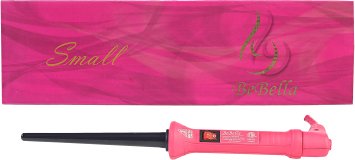 Bebella Small Pink 9mm-18mm Tapered Professional Clipless Hair Curling Iron and Heat Resistant Glove