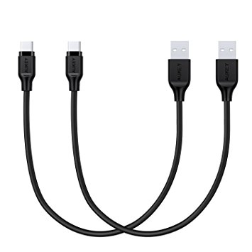 AUKEY USB C Cable Short, USB C to USB A Cable [2 Pack] 0.7ft Type C Cable for Samsung S9 / Note 8 / S8  / S8 , MacBook Pro , Google Chromebook Pixel and Other USB C Devices - Black