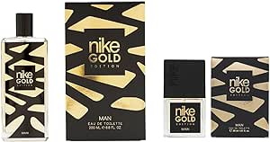 NIKE - Gold Edition, Colonia Hombre, Promoción 200 ml   30 ml, Pack 2 Productos, Eau de Toilette Natural y Masculina, Aroma Cítrico Especiado, Fragancia Fresca, Elegante y de Larga Duración