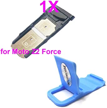 SIM & SD Card Tray Slot Holder Replacement for Motorola Moto Z2 Force XT1789-01 XT1789-02 XT1789-03 XT1789-04 Black   PHONSUN Portable Cellphone Holder