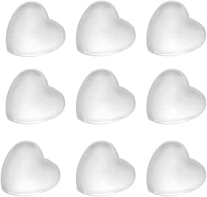 10 Pcs Clear Heart Shaped Flat Back Glass Dome Cabochons Tiles for Photo Pendant Craft Jewelry Necklace Making (30mm)