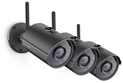 3-Pack Amcrest ProHD Outdoor 1080P WiFi Wireless IP Security Bullet Camera - IP67 Weatherproof, 1080P (1920TVL), IP2M-842 (Black)