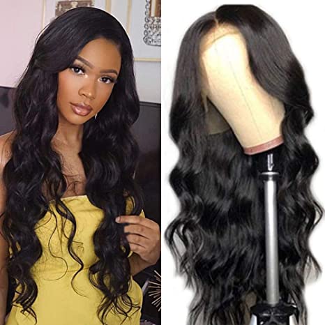 Siji Mei 18 inch Lace Closure Wigs 5×5 Glueless Body Wave Lace Front Wigs Human Virgin Hair With Baby Hair Preplucked Frontal Wigs Human Hair Natural Color