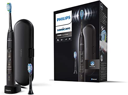 Philips Sonicare ExpertClean 7300 HX9601/02 Sonic Electric Toothbrush, Connected to App, with Travel Case, Black