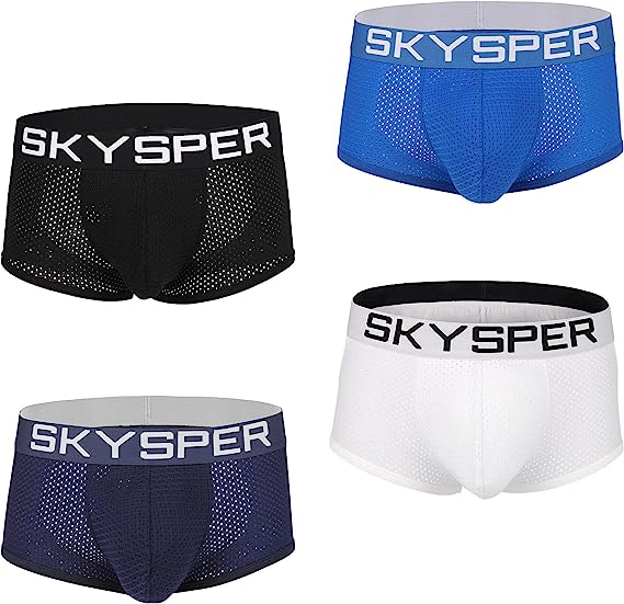 SKYSPER Men's Jockstrap Breathable Mesh Cotton Jock Strap Male Underwear, Athletic Supporters for Men