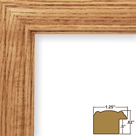 Craig Frames 59504100 18 by 22-Inch Picture Frame, Wood Grain Finish, 1.25-Inch Wide, Honey Oak