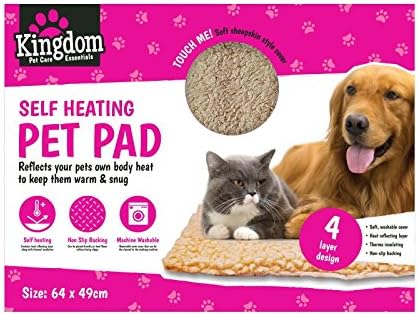 Kingdom PET0872 Pet Bed | Self-Heating | Non-Slip Backing | Machine Washable | 1pc, Orange
