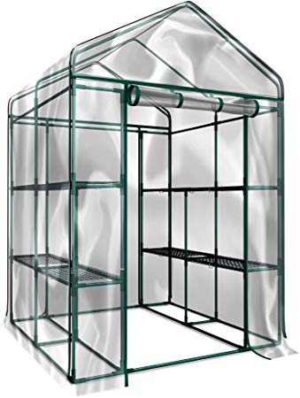 Home-Complete Walk-In Greenhouse- Indoor Outdoor with 8 Sturdy Shelves-Grow Plants, Seedlings, Herbs, or Flowers In Any Season-Gardening Rack (Renewed)