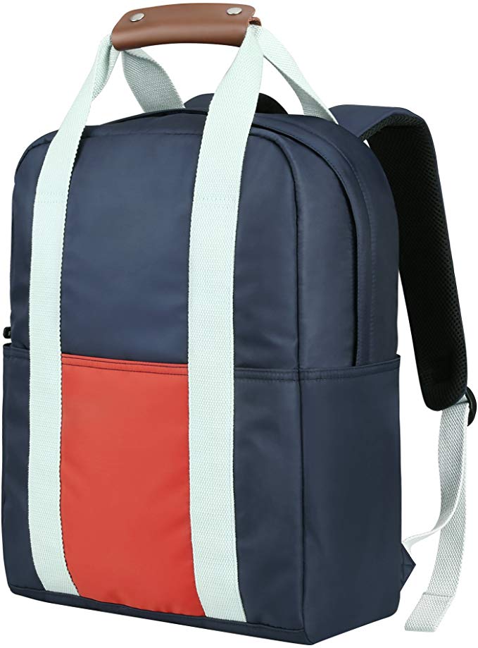 REYLEO Travel Backpack Women Nylon School Bag Rucksack Water-Resistant Casual Bag Weekend Handbag with Leather Handle