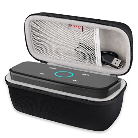 BOVKE for DOSS SoundBox Touch Wireless Bluetooth V4.0 Portable Speaker with HD Sound and Bass Protective Hard EVA Travel Shockproof Carrying Case Cover Storage Pouch Bag, Black