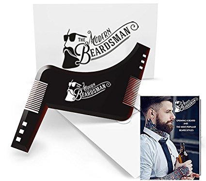 Beard Shaping Tool with FREE 20 page printed Beard Guide.Beard Shaper for achieving perfect beard lines. Shape your Beard easily with The Modern Beardsman Beard Shaping Template. Multiple Beard styles possible using this amazing Beard Stencil