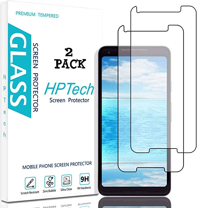 HPTech Google Pixel 2 Screen Protector - [2-Pack] (Japan Tempered Glass) Film for Google Pixel 2 Screen Protector Easy to Install, Bubble Free with Lifetime Replacement Warranty
