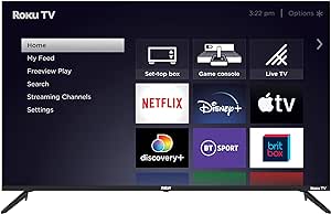 RCA Roku TV 50 Inch Smart TV, 50" 4K Ultra HD TV with Apple TV  BBC Netflix Freeview Play, HDR Dolby Audio DVB-T2/T 3 x HDMI 2 x USB 2.0 Port UHD Television, Ideal Large Screen TV for Living Room