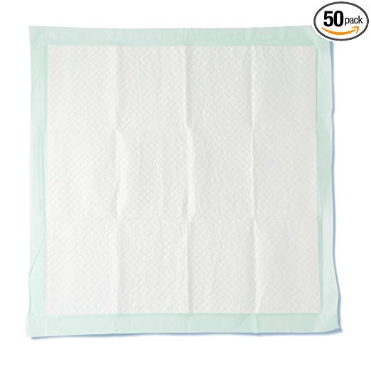 Medline Heavy Absorbency 36" x 36" Quilted Fluff And Polymer Disposable Underpads, 50 Per Case, Great Protection For Beds, Furniture, Surfaces