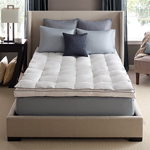Pacific Coast Down on Top Feather Bed Mattress Topper 230 Thread Count Feathers 525 Fill Power Down - Full
