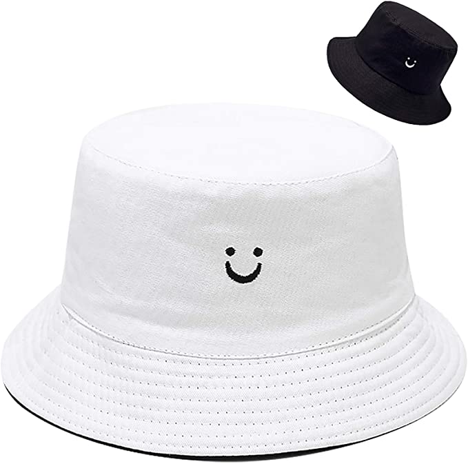 Malaxlx Unisex Bucket Hat Beach Sun Hat Aesthetic Fishing Hat for Men Women Teens, Reversible Double-Side-Wear