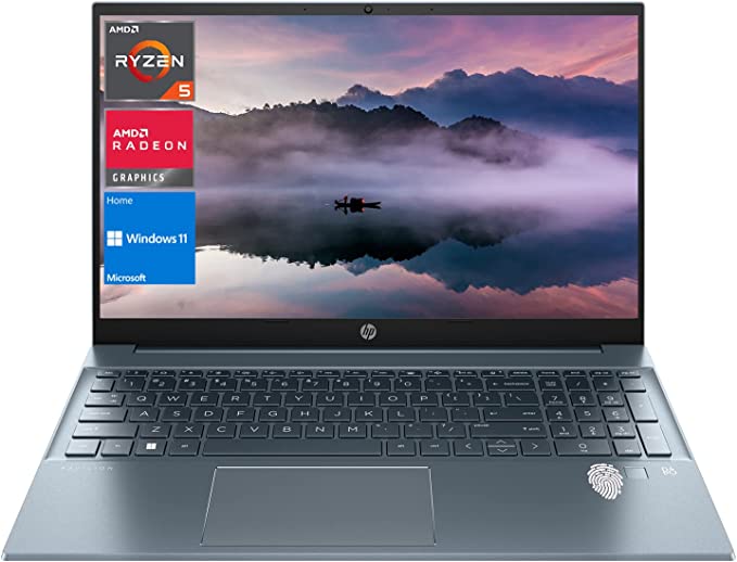 HP 2023 Newest Pavilion Laptop, 15.6” FHD Display, AMD Ryzen 5 5625U Processor, 16GB RAM, 512GB PCIe SSD, Backlit Keyboard, Fingerprint Reader, Wi-Fi 6, HDMI, Windows 11 Home, Blue