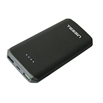 Tessin Fast charging HK118D Qualcomm Quick Charge 3.0 10000mAh Power Bank for mobile phone Tablet PC External battery (Black)