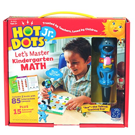 Educational Insights Hot Dots Jr. Let's Master Kindergarten Math Set with Ace Pen