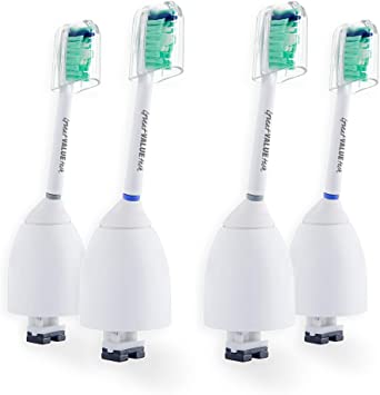 4X Great Value Tech Sonic Replacement Brush Heads Compatible with Philips Sonicare E-Series Toothbrush fits Elite, Essence, Advance, CleanCare, Xtreme, eSeries, HX7022, HX7023, HX7026 (4-Pack)