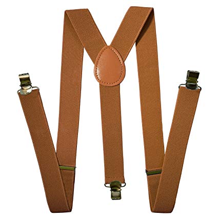 Suspenders Men - Stylish - Adjustable Solid Straight Clip by Action Ward