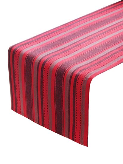 Table Runners, 100% Cotton, Textured Stripe, 14 X 72", Perfect for Christmas, Thanks Giving, Dinner Parties, BBQs and Everyday Use