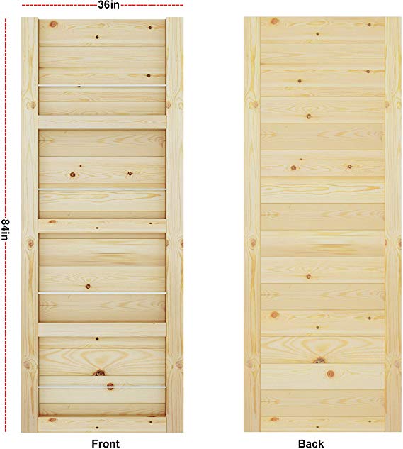 DIYHD 36X84 in Barn Door Slab Knotty Pine Wood Door Panel Loft Style 2 3/4" Thick Door Panel