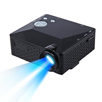 LUNIWEI Mini LED Projector 500 Lumens HDMI VGA USB AV SD Multimedia Hom...