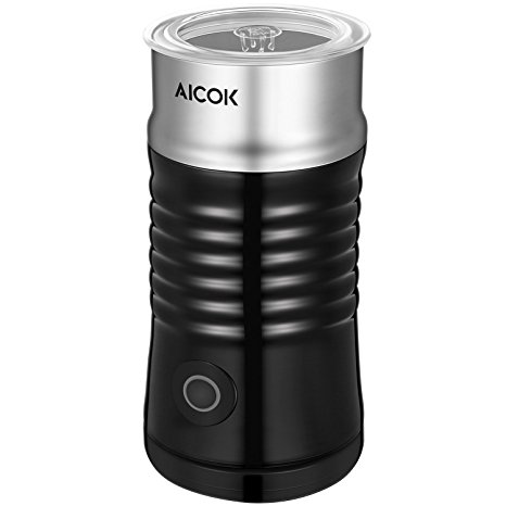 Aicok ELectric Milk Frother, Double Wall Milk Steamer, Heater and Foamed for Coffee, Latte, Cappuccino (Black)