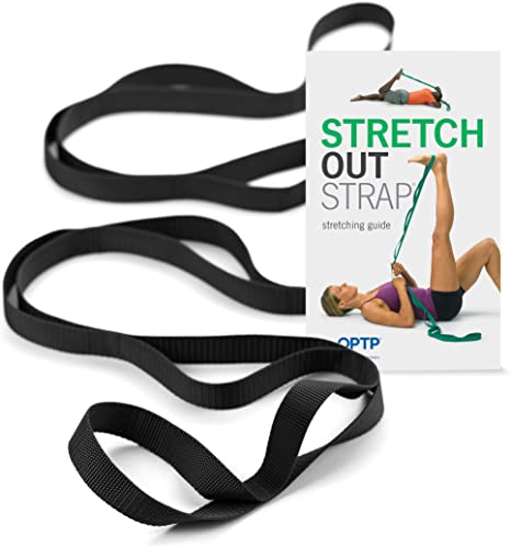 OPTP The Original Stretch Out Strap XL with Exercise Book Yoga Strap for Physical Therapy | Stretch Hamstrings, Calves, Shoulders and More