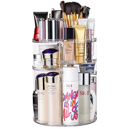 Jerrybox 360 Degree Rotation Makeup Organizer Adjustable Multi-Function Cosmetic Storage Box, Large Capacity, 7 Layers, Fits Toner, Creams, Makeup Brushes, Lipsticks and More