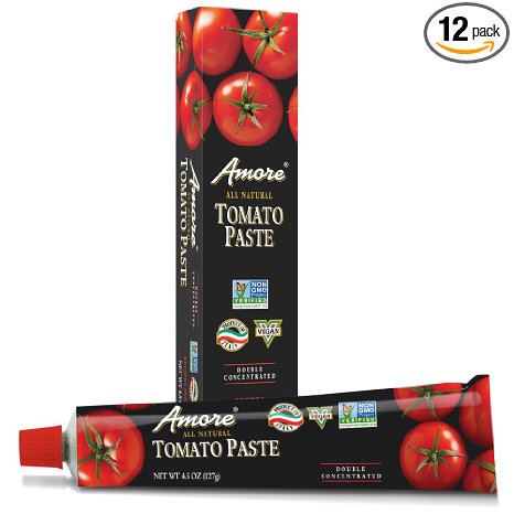 Amore Tomato Paste, 4.5 Ounce Tubes (Pack of 12)