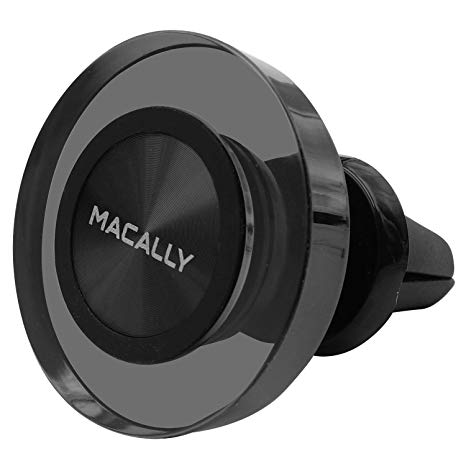 Macally Magnetic Air Vent Mount Car Phone Holder with Strong Magnet & Acrylic Design for iPhone 11 Max Pro Xs Max XR X 8 Plus 7 6S 6 SE, Samsung Galaxy S10 S10e S9 S8 S7 S6 Note 10 9, etc.