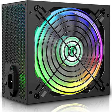 MUSETEX 650 Watt Power Supply 80  Bronze Certified Smart RGB Fan Modular CPU Gaming Power Supply for Computer