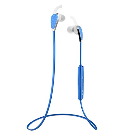 GLCON GS-09 Mini Lightweight Wireless Stereo Bluetooth BT Headset In-Ear Headphones Earphone Earpiece Earbud Microphone Mic,Noise Cancellation,for iPhone 5 6 7 iPad iPod Galaxy Android Cell Phone,Blue